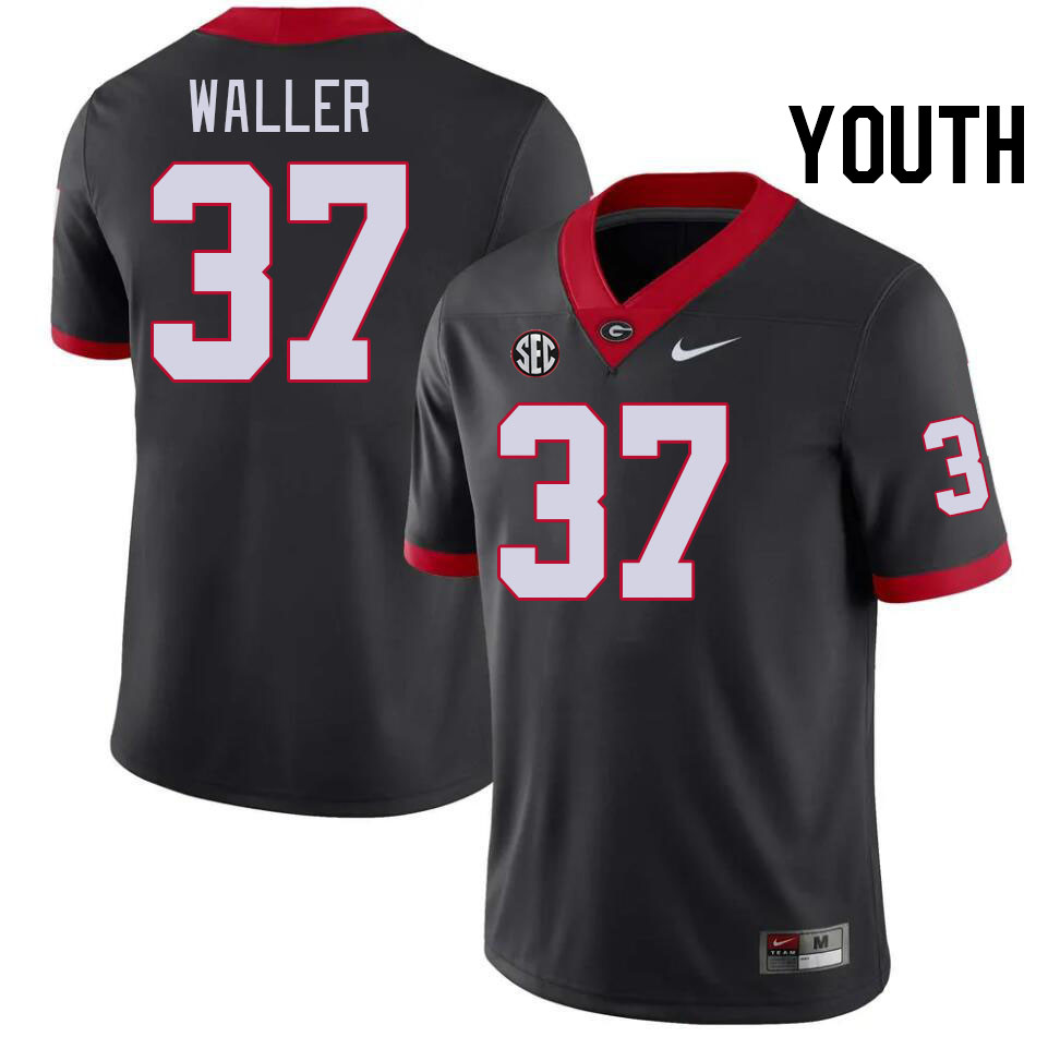 Youth #37 Henry Waller Georgia Bulldogs College Football Jerseys Stitched-Black